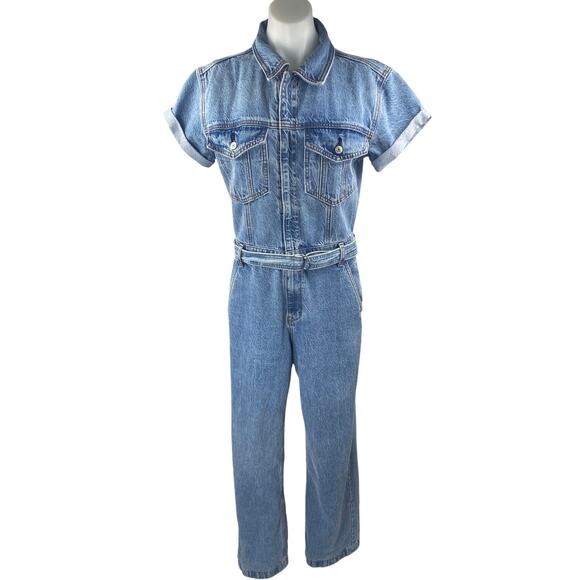 Abercrombie & Fitch Pants - Abercrombie & Fitch Blue Short Sleeve Button Up Denim Jean Jumpsuit Size S